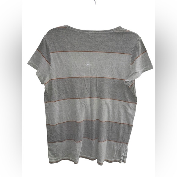 James Perse Gray and Brown Striped Short Sleeve Tee Size 3 - Picture 2 of 6